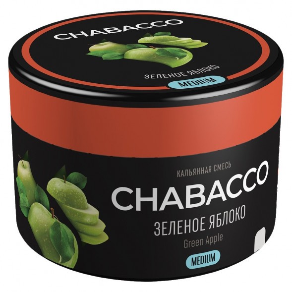Смесь Chabacco MEDIUM - Green Apple (Зелёное Яблоко, 40 грамм)