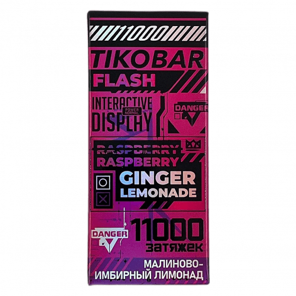 TIKOBAR FLASH - Малиново-Имбирный Лимонад (Raspberry Ginger Lemonade, 11000 затяжек)