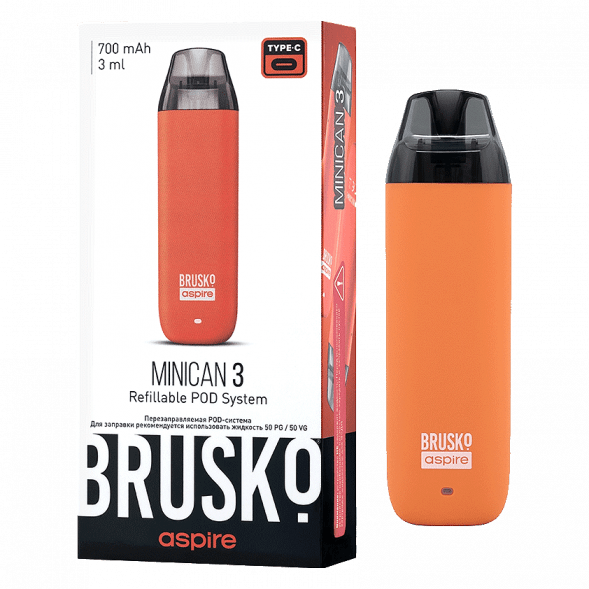 Электронная сигарета Brusko - Minican 3 (700 mAh, Оранжевый)