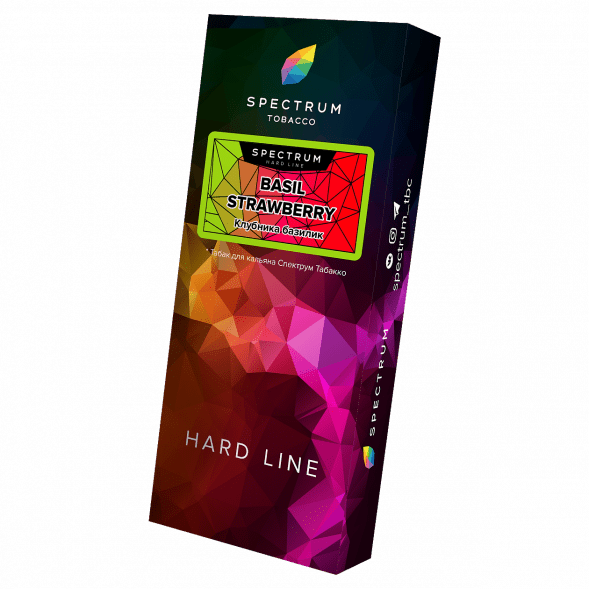 Табак Spectrum Hard - Basil Strawberry (Клубника Базилик, 100 грамм)