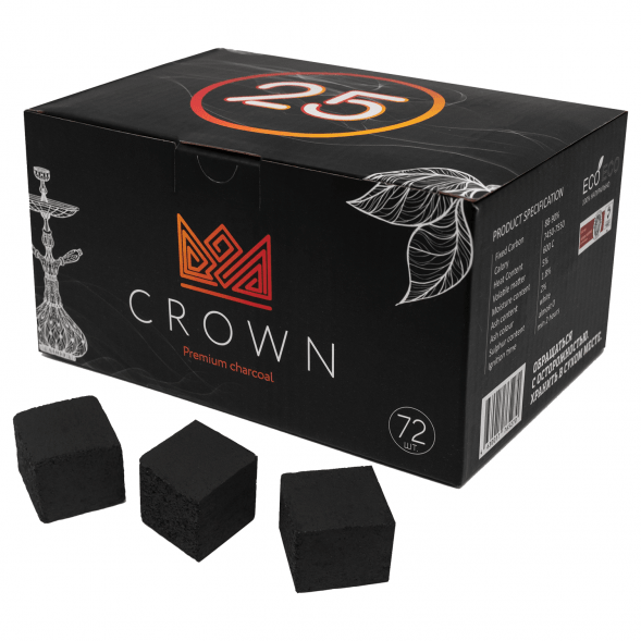 Уголь Crown (25 мм, 72 кубика)