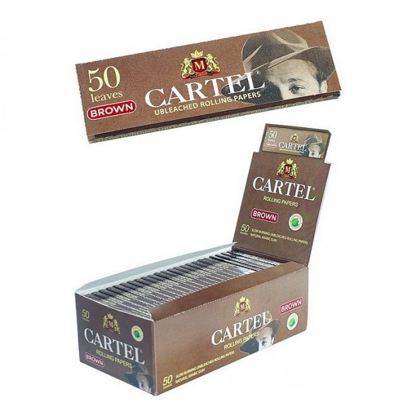 Бумага для самокруток Cartel - Brown Unbleached (50 штук)