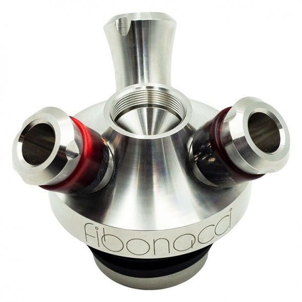 Кальян UNION - Fibonacci Гибрид (Чёрно-Красный, Без Колбы)