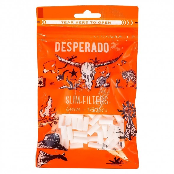 Фильтры для самокруток Desperado - Slim (150 штук, 15х6 мм)
