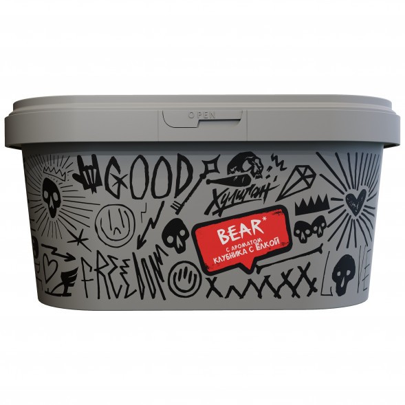 Табак Хулиган - BEAR (Клубника с Ёлкой, 200 грамм)